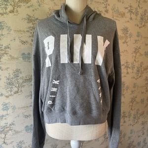 Grey pink hoodie, size large